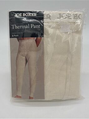 Joe Boxer Mens Ankle Length Thermal Pant Long John Underwear Beige Medium